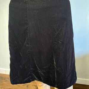 Loft Black Velveteen A-Line Mini Skirt Size 00
